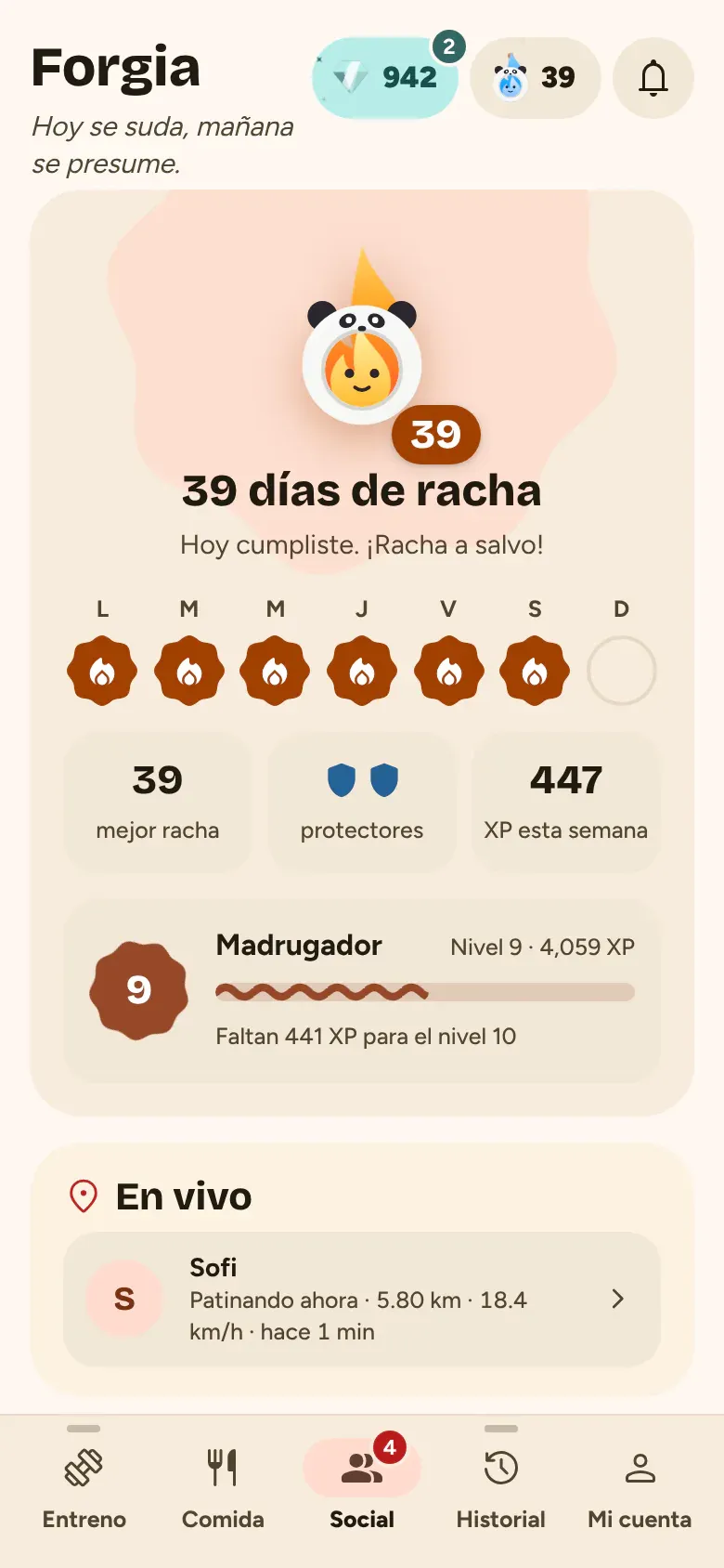 Social: tu racha con la llama y la semana